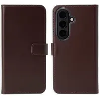 Selencia Étui portefeuille en cuir véritable pour Samsung Galaxy S26 - Marron