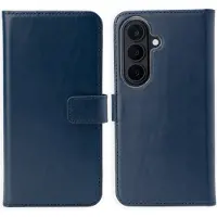 Selencia Étui portefeuille en cuir véritable Samsung Galaxy S26 Plus - Bleu foncé