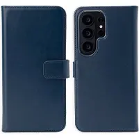 Selencia Étui portefeuille en cuir véritable Samsung Galaxy S26 Ultra - Bleu foncé