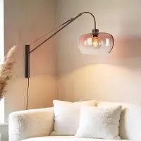 LumenXL Applique murale Dasha en brun avec bras pivotant et extensible et verre brun ombré
