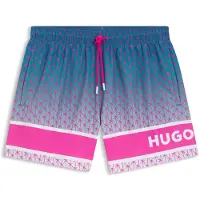 HUGO Palms 10259586 Swimming Shorts Bleu L Homme