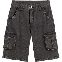 Bonprix Bermuda cargo en jean à taille élastiquée, loose