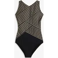 Bonprix Maillot 1 pièce sculptant effet croisé, maintien modéré
