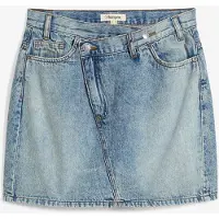 Bonprix Jupe en jean à fermeture décalée asymétrique