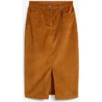 Bonprix Jupe midi en velours côtelé, extensible