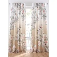 Bonprix Rideau en microfibre à imprimé roses avec polyester recyclé (1 pce)