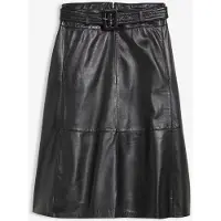 Bonprix Jupe en cuir d’agneau nappa avec ceinture (ens. 2 pces)