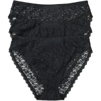 Bonprix Lot de 3 slips maxi échancrés en dentelle recyclée