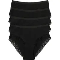 Bonprix Lot de 4 slips maxi coton et dentelle