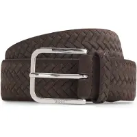 BOSS Ceinture en cuir suédé tressé avec boucle logotée