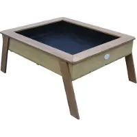 Axi Linda Table à sable / Lit surélevé avec bâche de fond / voile de jardin | Lit surélevé sur pilotis pour jardin / balcon / terrasse en brun | A utiliser aussi comme