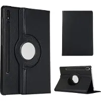 Just in Case PU-Leder Rotating 360 Book Hülle Schwarz Samsung Galaxy Tab S10 FE+ (Samsung Galaxy Tab S10 FE, Samsung Galaxy Tab S10 FE+), Étui pour tablette, Noir
