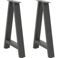 vidaXL Pieds de table de salle à manger en forme de A 2 pcs. Anthracite 60x(72-73) cm Acier
