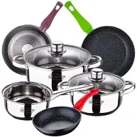 San Ignacio Cassel Cooking Pot Set 20/24/28 Cm 5 Pieces Argenté