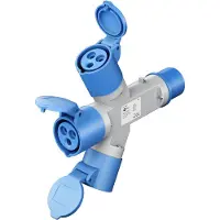 Goobay 76237 Adaptateur CEE-Y, prise CEE sur 3x prise CEE femelle - Adaptateur de camping pour l'extérieur, 16 A / 230 V