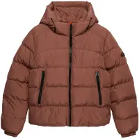Superdry pour femme. W5011996A Veste matelassée sportive avec capuche nude (M), Marron, Casuel, Polister recyclé