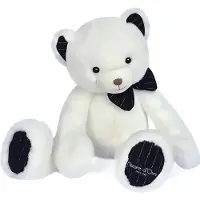 Doudou et Compagnie Peluche Preppy Chic - Ours Ivoire 40 Cm