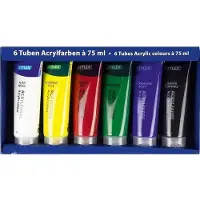 Stylex Peintures acryliques, lot de 6 (75 ml)