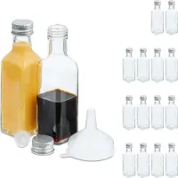 Relaxdays Flaschen Set, Bocal de conservation, Transparent