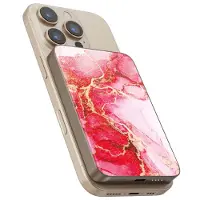 Selencia Vivid Powerbank 5 000 mAh - Powerbank sans fil - compatible MagSafe et Qi - Desert Gold / Rosy Marble