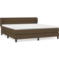 vidaXL Lit boxspring avec matelas brun foncé 180x200 cm Tissu