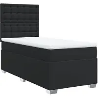 vidaXL Lit boxspring avec matelas noir 90x200 cm similicuir