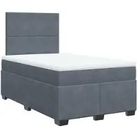 vidaXL Lit boxspring avec matelas gris foncé 120x190 cm velours