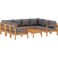 vidaXL Ensemble de 6 canapés de jardin avec coussins en bois massif d'acacia