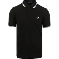 Fred perry pour homme. M3600 Polo Twin Tipped noir (S), Casuel, Coton, Manche courte