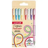 Uniball Pochette de 8 stylos roller Uni Ball Signo Pastel 0,7 mm