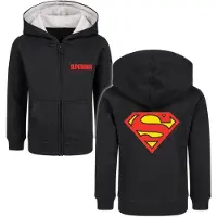 Superman Vestes à capuches pour enfants DC Comics de - Metal-Kids - Logo - 92 - 164 - pour Enfants - noir - Taille 10 Ans