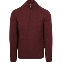 Suitable Pull Demi-Zip Donnegal Tweed Laine Eco Bordeaux