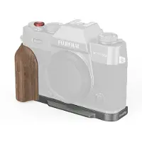 SmallRig Plaque de montage en L 5668 avec poignée en bois pour FUJIFILM X-T30 / X-T30 II / X-T30 III, argent anthracite