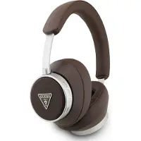 GUESS PU Saffiano Triangle Logo ENC Wireless Headphone - brown (Sans fil), Écouteurs, Marron