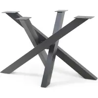 En.casa Piètement de table « Umala » 115 x 65 x 72 cm Pieds de table pour table à manger Bureau Acier Noir