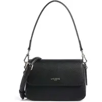 Lacoste Cuir sac à épaule bandoulière sac à épaule Champs-Élysées Flap Crossover Bag Noir