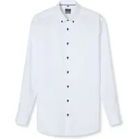 Olymp Chemise Luxor Boutons Contrastés Blanche