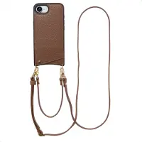 Selencia Coque de télephone Nova avec cordon et porte-cartes Apple iPhone 17e / 16e - Mocha Brown
