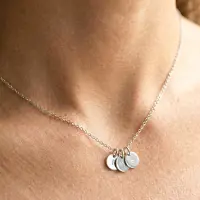 Yoursurprise Collier initiale - Rond - Argent - 3 pièces