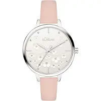 s.Oliver Montre à affichage analogique rose / argent