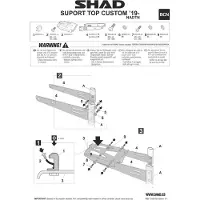 Shad Support De Top Case Top Custom Chromé Pour Moto Honda 500 Cmx Rebel Neuf