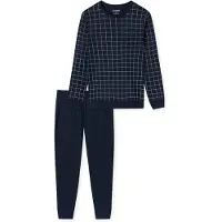 Schiesser Pyjama long 'Fine Interlock' bleu nuit