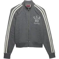 Superdry Veste de survêtement 'Athletic Essentials' gris chiné / blanc