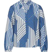 s.Oliver Chemisier bleu cobalt / noir / blanc