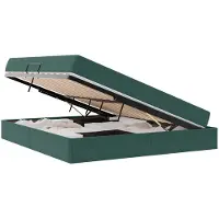 vidaXL Lit de rangement avec matelas vert foncé 160 x 200 cm velours
