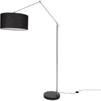 QAZQA Lampadaire en acier réglable avec abat-jour noir 50cm - Editor