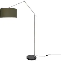 QAZQA Lampadaire Noir Réglable avec Abat-jour Vert 50cm - Editor