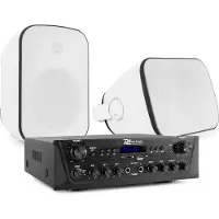 Power Dynamics met Bluetooth - PV220BT 2 zones amplificateur audio + 2 BD50W opbouw speakers - 5 (Passif), Haut-parleur PA, Blanc