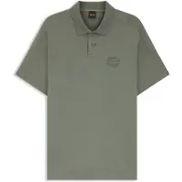 BOSS Techno Short Sleeve Polo Vert,Gris M Homme
