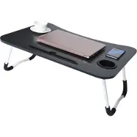 Herzberg Bureau pliable avec porte-gobelet et tablette HG04173